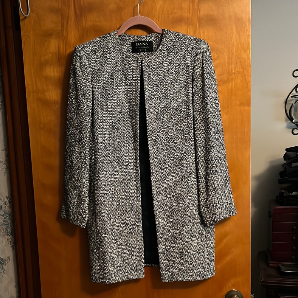 Dana Buchman Petite Navy Monochrome Tweed Blazer